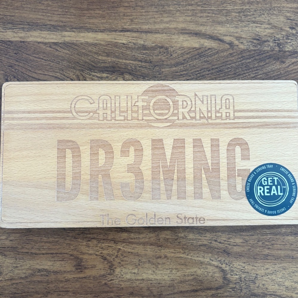 Talisman Designs California DR3MNG License Plate Cheese Board Serving Tray‎ Host